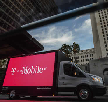 Mobile  LED Billboard Truck Advertising, Streets near the City Hall of los angeles